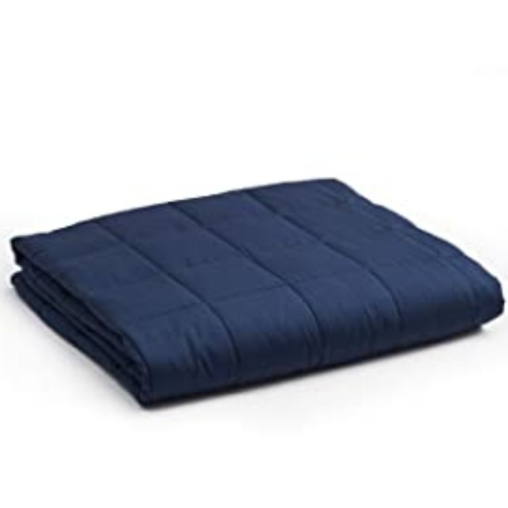 New -Cotton 48 x 72 in 15 lb Premium Weighted Blanket for Twin & Full Beds, Navy - Picture 2 of 5